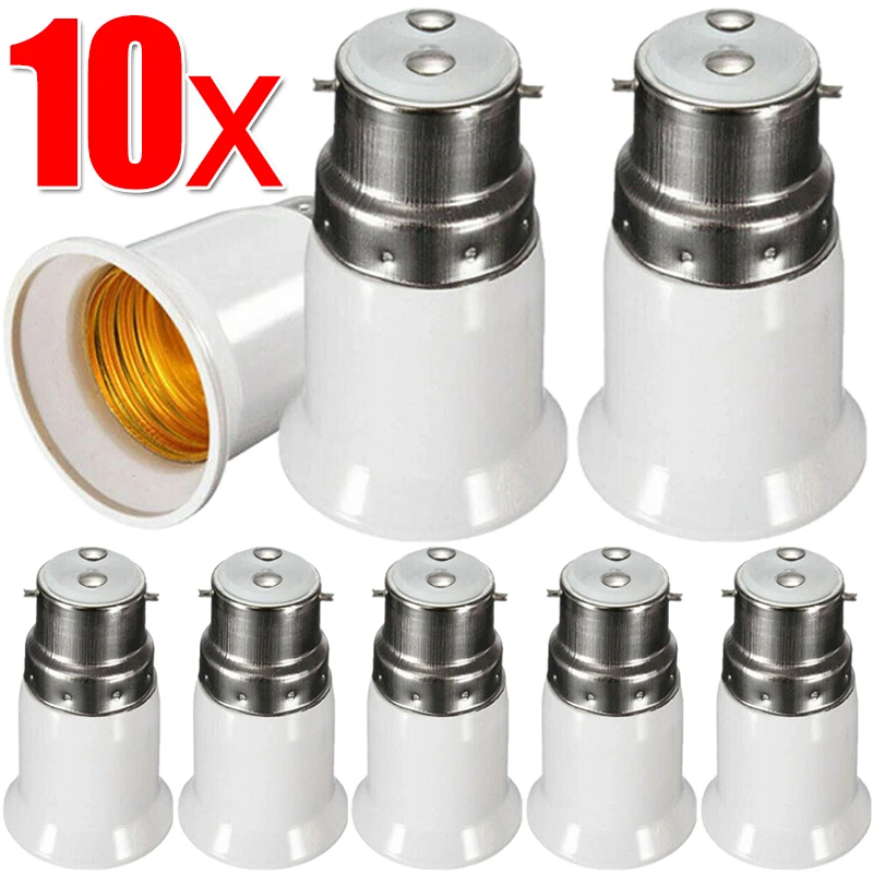 1/10pcs Led Lamp Adapter B22 To E27 Bulb Sockets Converter Lamps Base Conversion Holder Converter Light Bulbs Socket Accessories