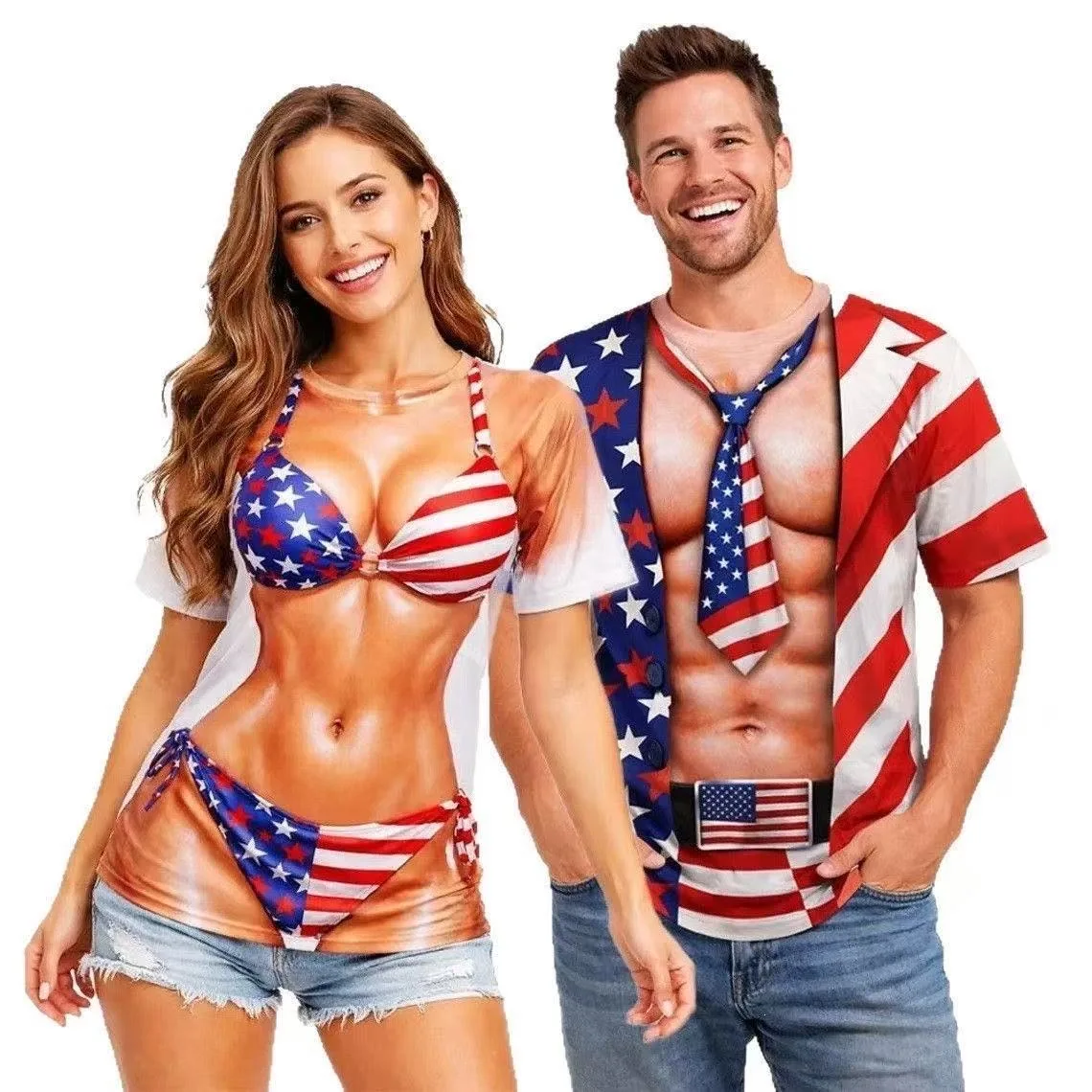 Men Male CP Lovers Date T Shirts Women Couple Holiday Trend Party Romantic Love Tops Tees Funny Comic Print Quick Dry Tees Tops