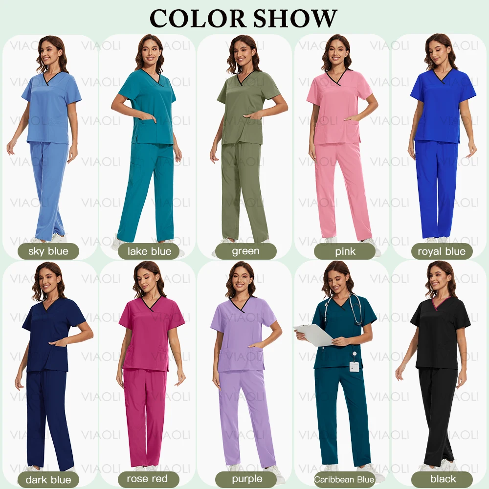 Ropa de trabajo para médico y dentista, uniforme médico clínico para mujer, disfraz de enfermería, conjunto de uniformes de enfermera, ropa de trabajo de belleza para Spa