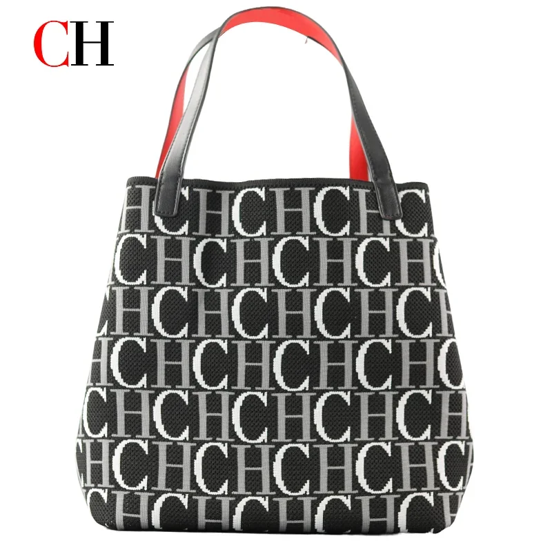ch-letter-print-tote-bag-women-large-capacity-canvas-top-handle-handbag-casual-daily-shopper-shoulder-bag