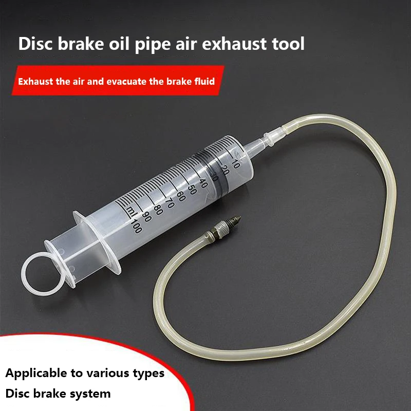 One Set 100ML Motorcycle Disc Brake Hose Air Bleeding Tool Hydraulic Fluid Brake Pump Caliper Repair Vacuum Injector Repair Tool