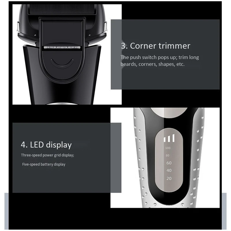 Поршневая бритва с зарядкой через USB, машинка для стрижки волос, мужской триммер для бороды