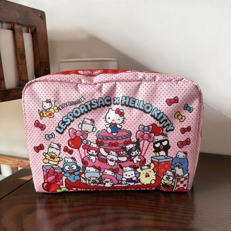 Kawaii Sanrio HelloKitty Limited 50th Anniversary Makeup Toiletry Bag Travel Wash Pouch Cute Anime Cartoon Style Gifts - view 3
