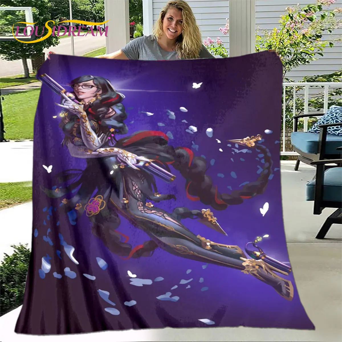 Bayonetta Sexy Game Gamer Cartoon Soft Plush Blanket,Flannel Blanket Throw Blanket for Living Room Bedroom Bed Sofa Picnic Cover - view 6