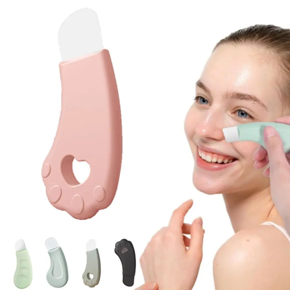 Outil d'élimination des points noirs du visage en forme de patte de chat, grattoir en Silicone pour nettoyage en profondeur des points noirs, élimine les points blancs et l'acné, spatule faciale portative