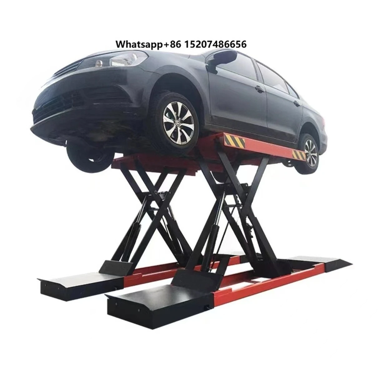 Certified 4000KG Mid-Rise Scissor Car Lift 1.6M Portable Hydraulic Automotive Lift Hoist for Garage Tyre Changing Shop