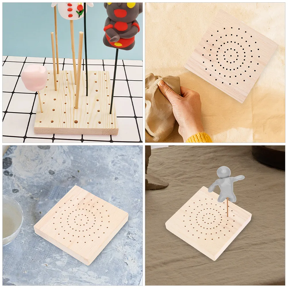 Picture 7: 1Set Wood Insert Board for Sculpting Clay Display Stand Drying Base Shelf Display Holder Exquisite Workmanship Comfortable