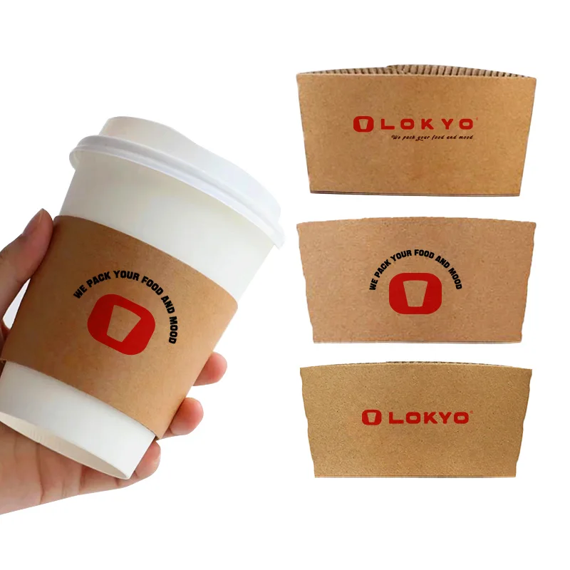 custom.Lokyo 700ml Disposable Paper Cup Sleeve Degradable Take Out to Go Hot Coffee Double Wall Style Custom