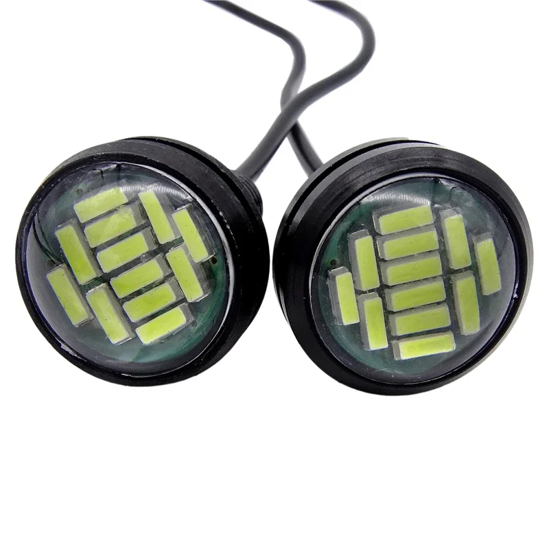 1 Pcs Eagle Eye LED Light 4014 12SMD 23MM Daytime Running DRL Backup Light Car Auto Lamp White Parking Signal Light Accessories