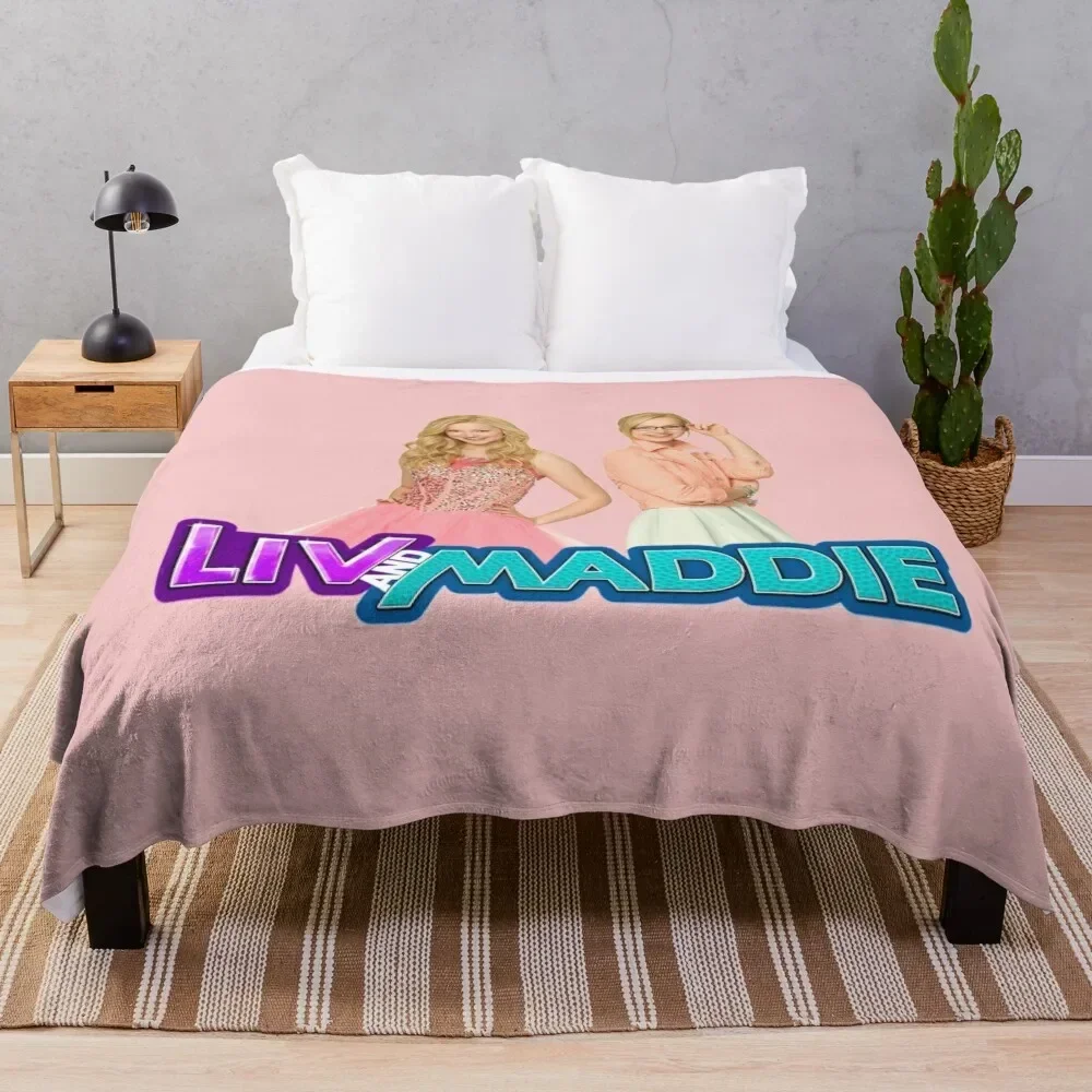 Liv and Maddie Throw Blanket manga Comforter Plaid on the sofa Flannel Fabric Blankets