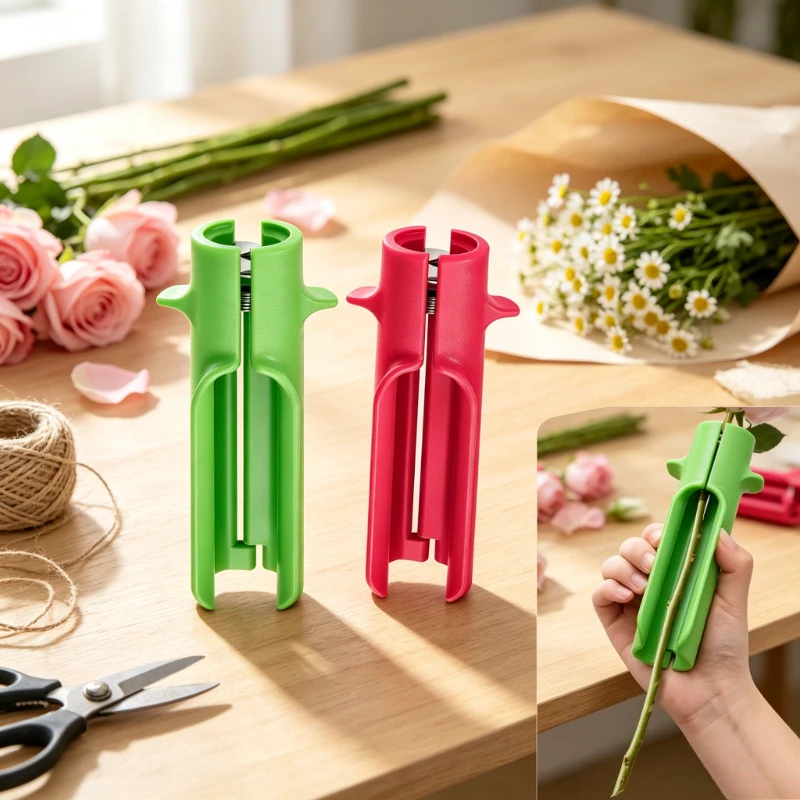 Handheld Flower Thorn Remover Tool Plastic Stem Debudding Pliers for Florists Bouquet Wrapping Rose Stem Trimming DIY Gardening