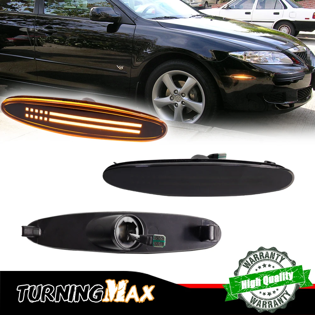 Front Bumper Side Marker Lights For 2003-2008 Mazda 6 Mazdaspeed6 GG GY GG1 GY1 Fender Flare Lights Amber / White LED