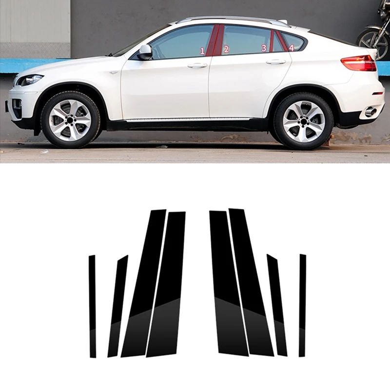 Pegatinas adhesivas para pilares de coche, moldura para puerta exterior delantera del lado del pasajero del conductor, accesorios para BMW- X6 E71 2009-2014