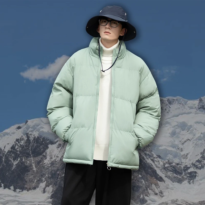 

Новая корейская версия красивой зимней куртки для мужчин, повседневная короткая куртка на хлопковой подкладке, одежда для хлеба, свободная хлопковая куртка