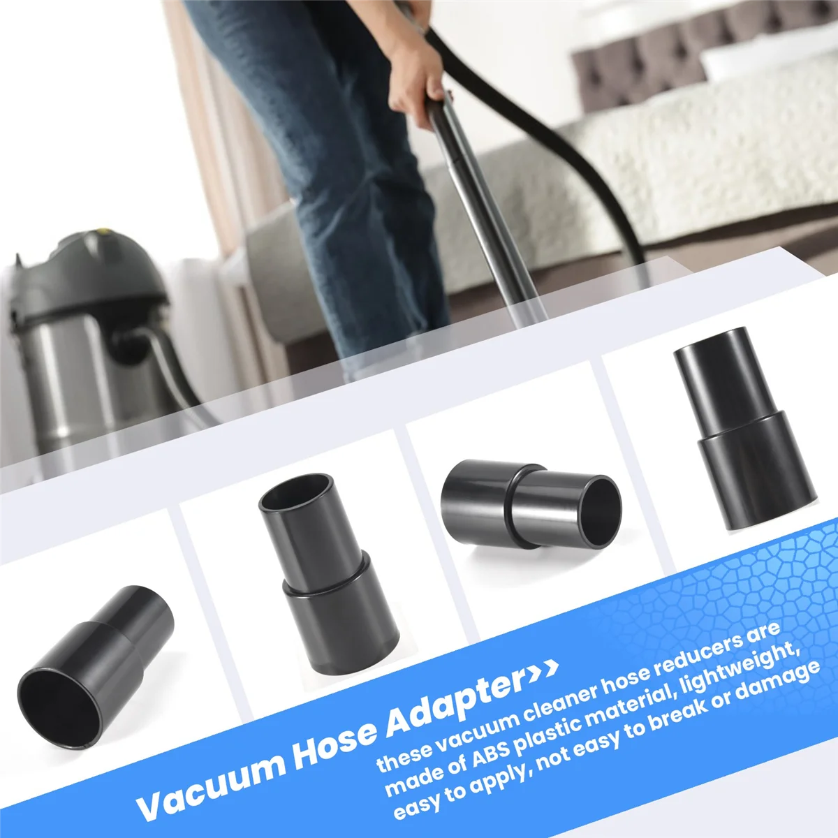 ABRG 3 Pieces Universal Vacuum Hose Adapter Wet Dry Vacuum Converter Reducer Attachments for Vacuum Cleaner