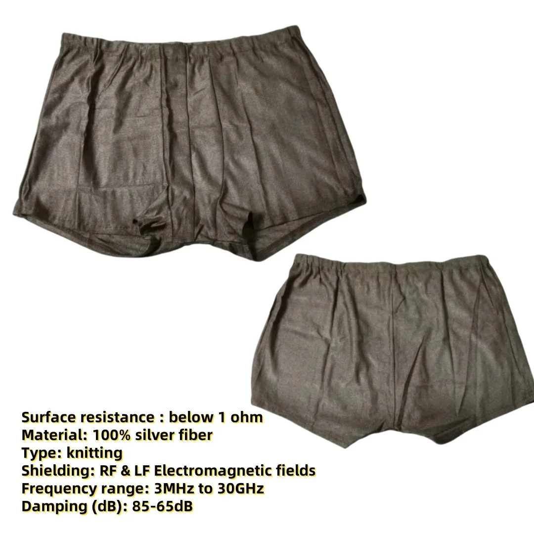 

Antibacterial Soft Faraday Fabric Briefs Conductive Silver Fiber Stretchy Underwear with EMF/EMI/RF Blocking Properties