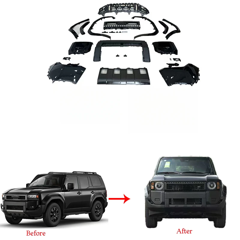 

Аксессуары для LC250: Комплект обвеса для модернизации LC250 2024+ до версии VX, включая передний бампер и накладки на фары