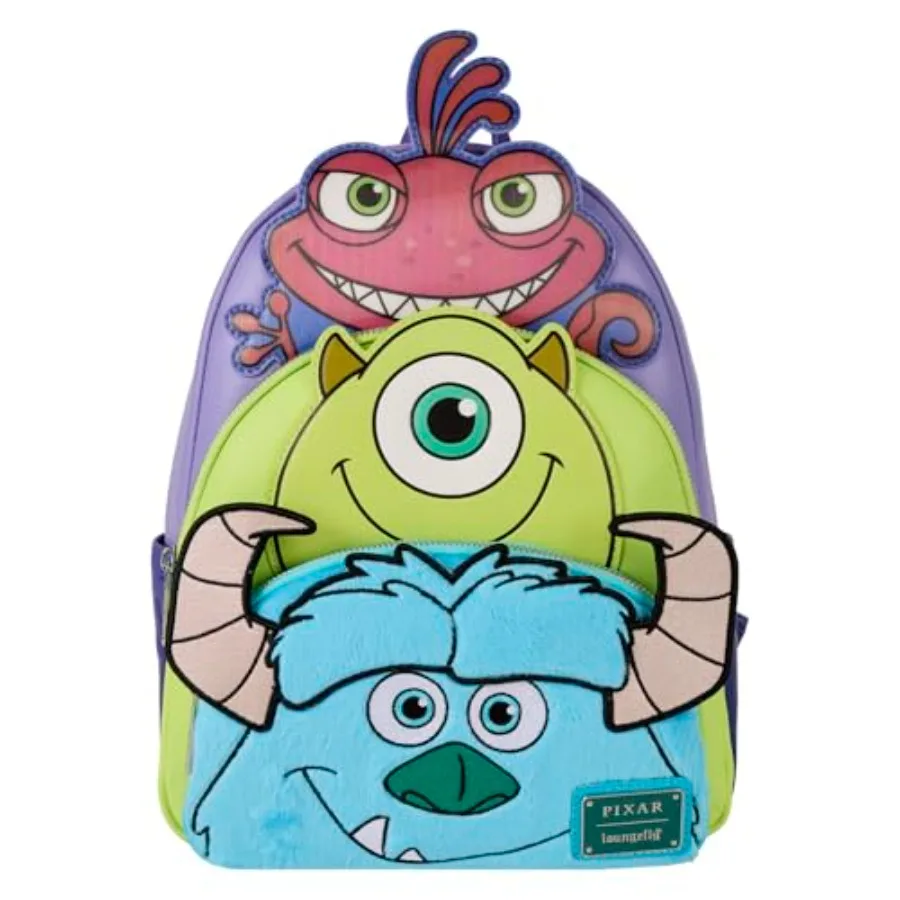 

Pixar Monsters Inc. Mike Sulley and Randall Triple Pocket Mini Backpack