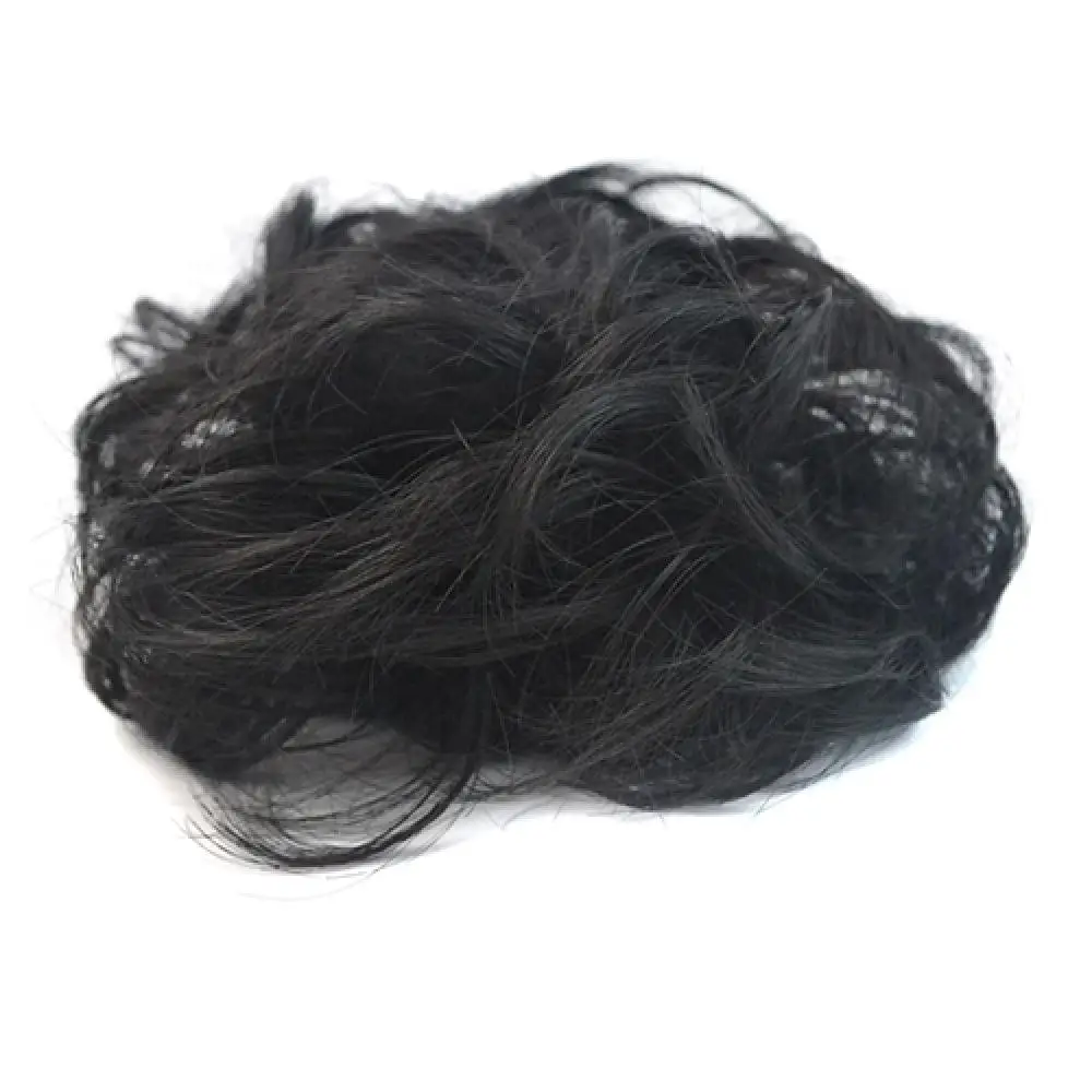 Panino per capelli sintetici donna disordinato capelli ondulati estensione del panino cravatta elastica per capelli parrucca anello Chignon Scrunchies fascia finta treccia