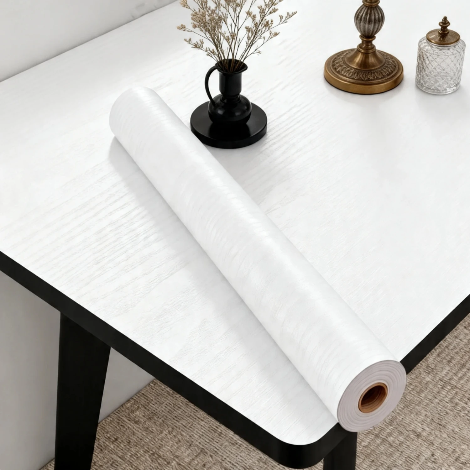 

Self-Adhesive Black/White Wood Grain Wallpaper Removable Waterproof Wall Sticker for Living Room Bedroom Home Backgro Wall Decor