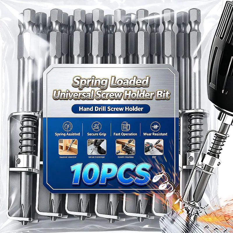 1-10PCS Spring Loaded Universal Screw Holder Bit Safety Screw Wear Resist Anti Drop Screwdriver Bits Retaining Tools Mechanics