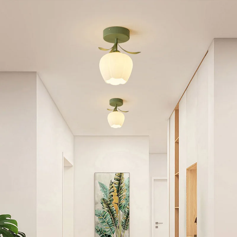 الممر الممر ضوء كريم الرياح زهرة برعم مصباح السقف لمدخل بهو الشرفة مرحاض شرفة تركيبات الديكور الداخلي #3