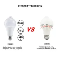 Ampoule LED avec détecteur de mouvement PIR 12W E27, ampoule intelligente, marche/arrêt activée par le mouvement, lampe d'éclairage domestique pour escalier domestique 3