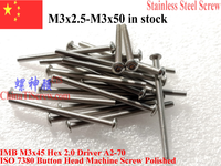 ISO 7380 Stainless Steel M3 screws M3x4 M3x50 M3x5 M3x45 M3x6 M3x8 M3x10 M3x12 M3x14 M3x16 M3x18 Button Head Hex Driver 50 pcs