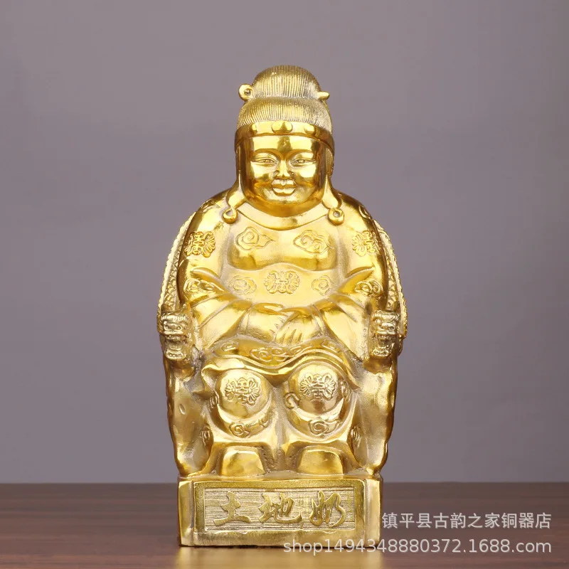 Pure Copper Goddess Grandpa Earth Grandma Fortune God Buddha Bronze Statue
