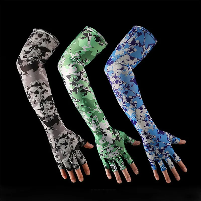 UV Solar Arm Sleeves Men Cycling Gloves Hand Long Sleeves Driving Arm Cover Summer Woman Cool Muff Sun Protection Motorcyclist