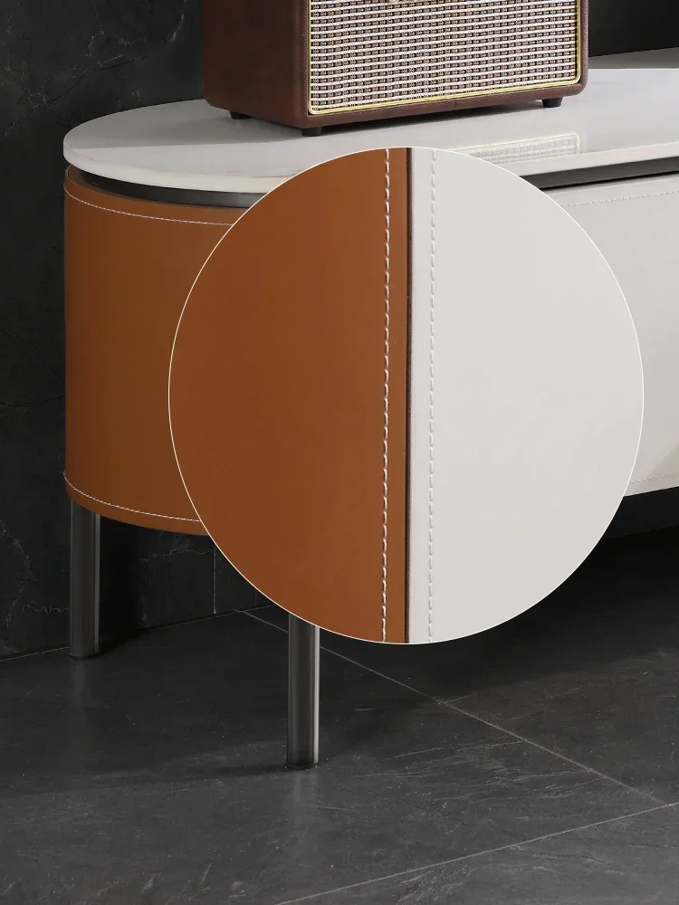 Couchtisch, TV-Schrank, modernes, minimalistisches Wohnzimmer, Zuhause, Steinplatte, Aufbewahrungsmöbel