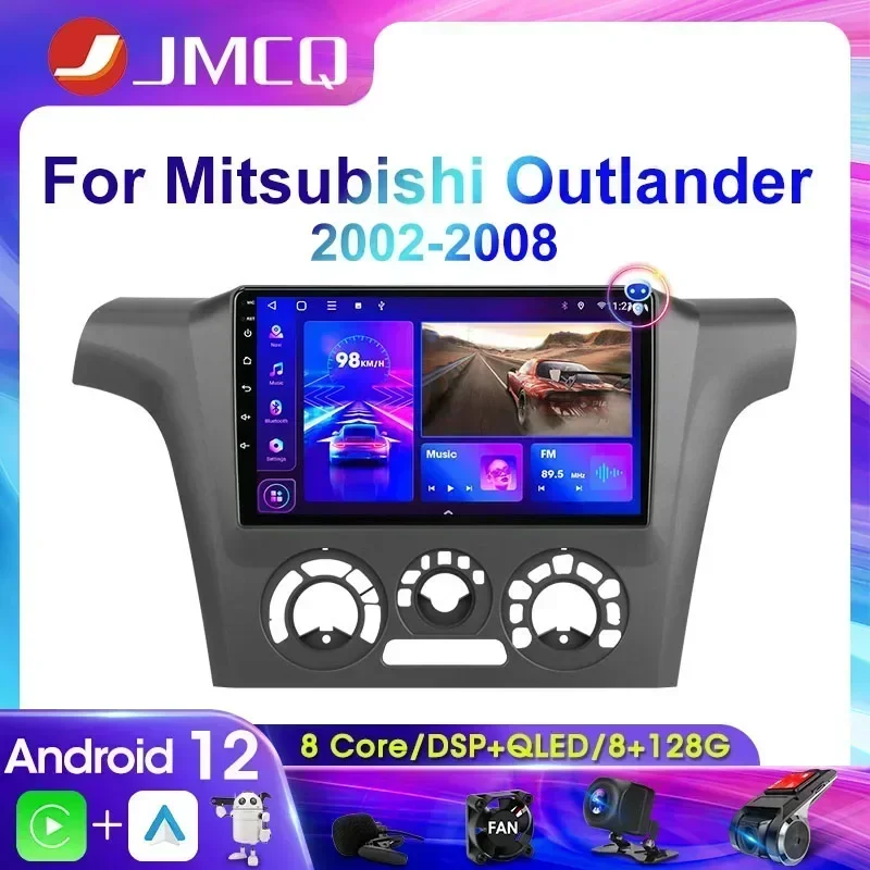 JMCQ 2Din 4G Android 12 Car Radio Multimedia Video Player For Mitsubishi Outlander 1 2002-2008 Navigation GPS Carplay Stereo