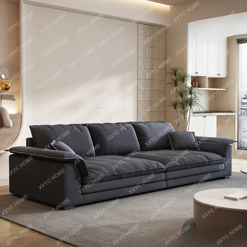 Technology Fabric Sofa Living Room Small Apartment Home Straight Row Modern Simple and Light Luxury