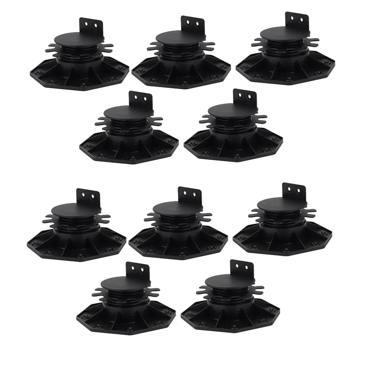 10Pack Adjustable Deck Support Pedestal Deck Foundation Base Support for Floating Deck Platform Deck Floor HeightT98C