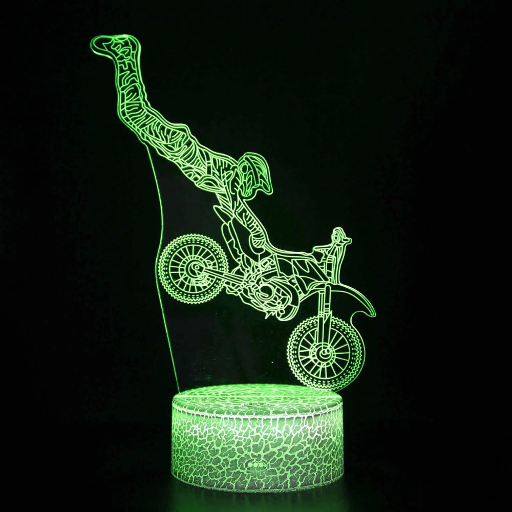 Nighdn 3D Illusion Lamp Motorcycle Led Night Light USB Table Lamp Bedroom Bedside Motorbike Gift for Kids Boys Men Room Decor