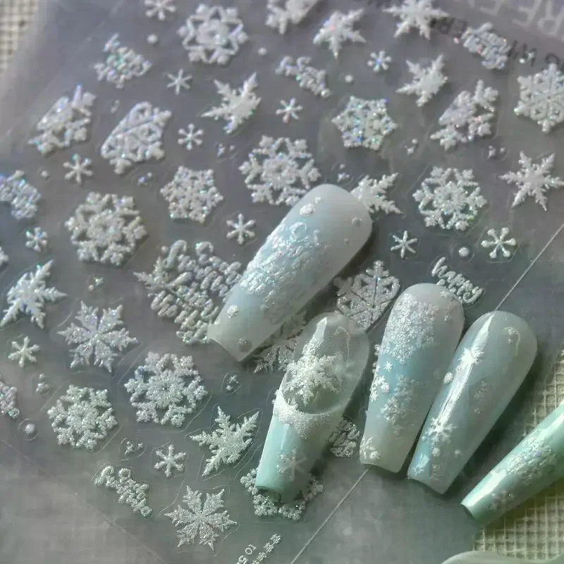 رائعة عيد الميلاد الثلج كريستال الكرة مسمار الفن ملصقات DIY مسمار الفن الديكور مسمار الملحقات السنة الجديدة مانيكير الشارات #3