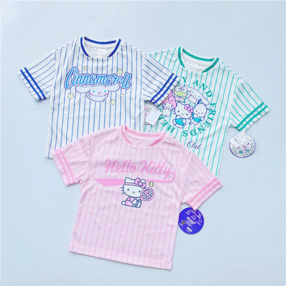 

Cartoon Hello Kitty 3D Printed Summer New Tennis Shirt Children Adult Short Sleeved Tee O-Neck Loose Breathable Comfortable Top