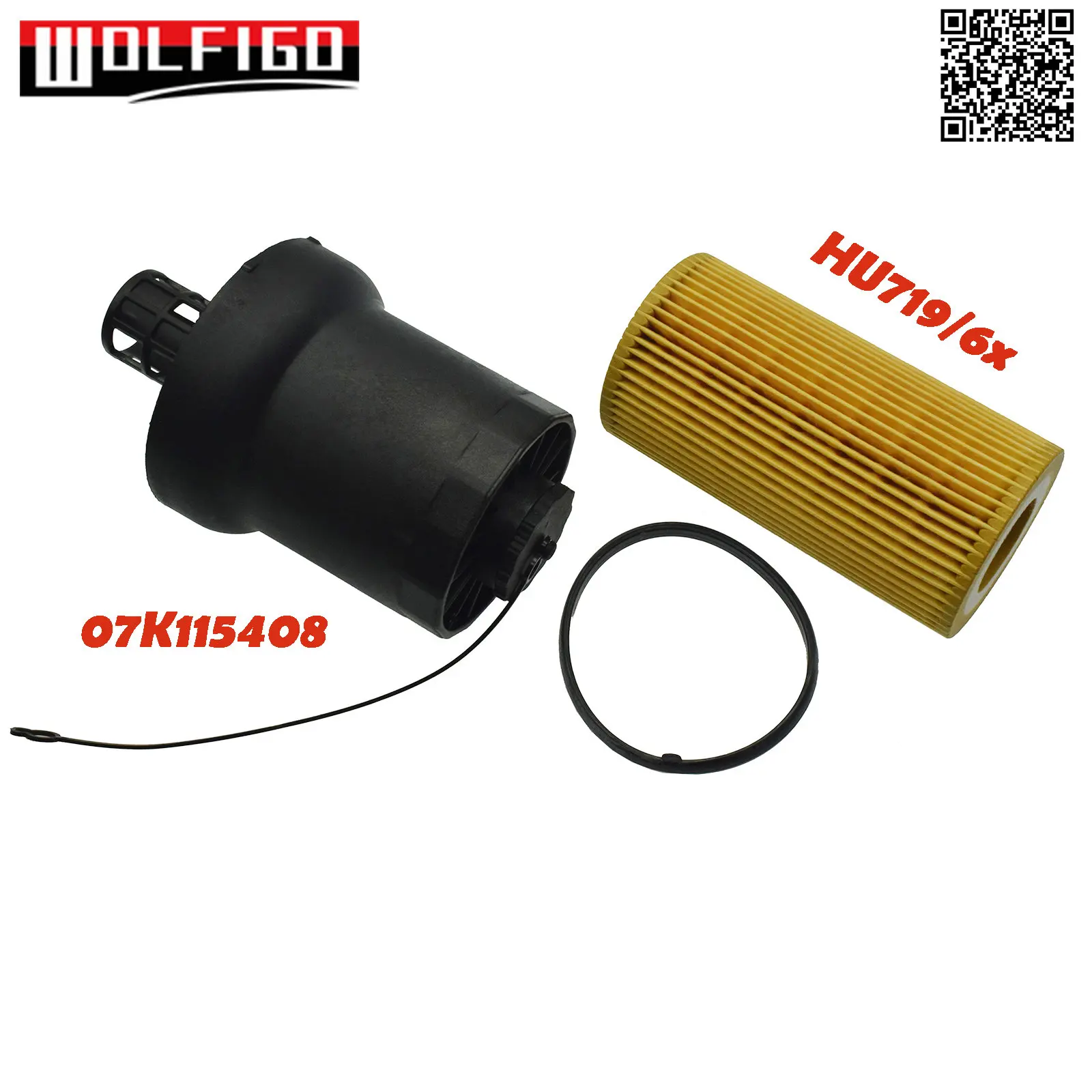 Engine Oil Filter Housing Cover and Oil Filter For VW 2.5L Jetta Beetle Rabbit MK5 MK6 2006-2014 07K115408,HU7196x, 06D198405