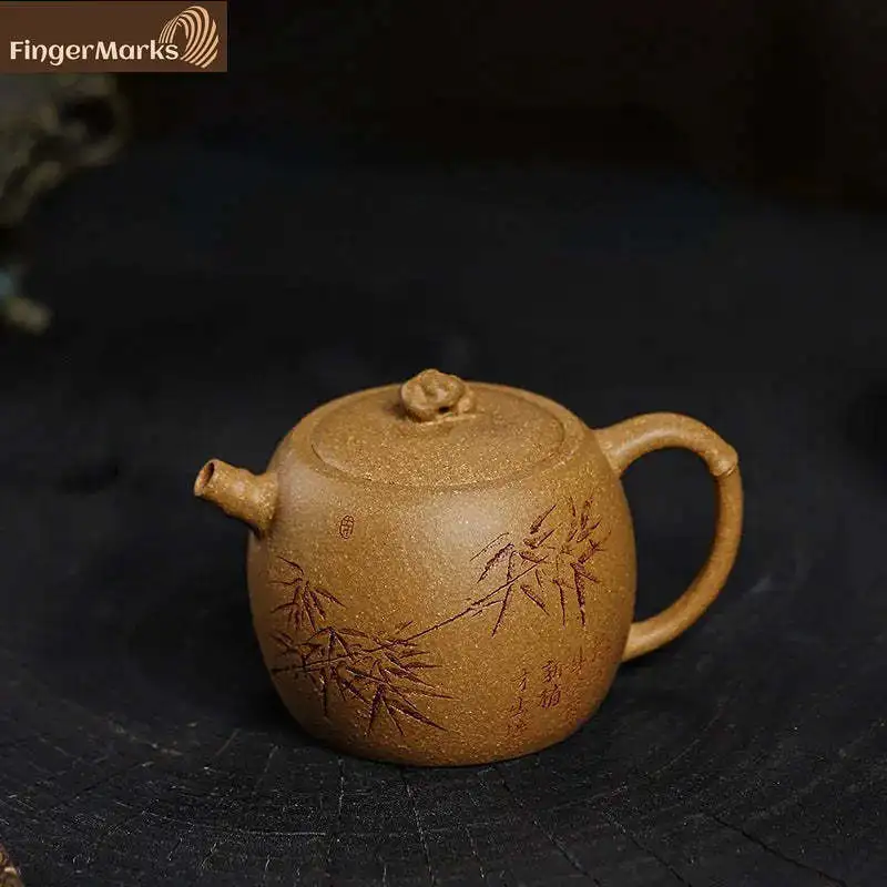 

180ml | Authentic Yixing Zisha Teapot | Taihu Zhu Yun - Huangjin Duan Ni