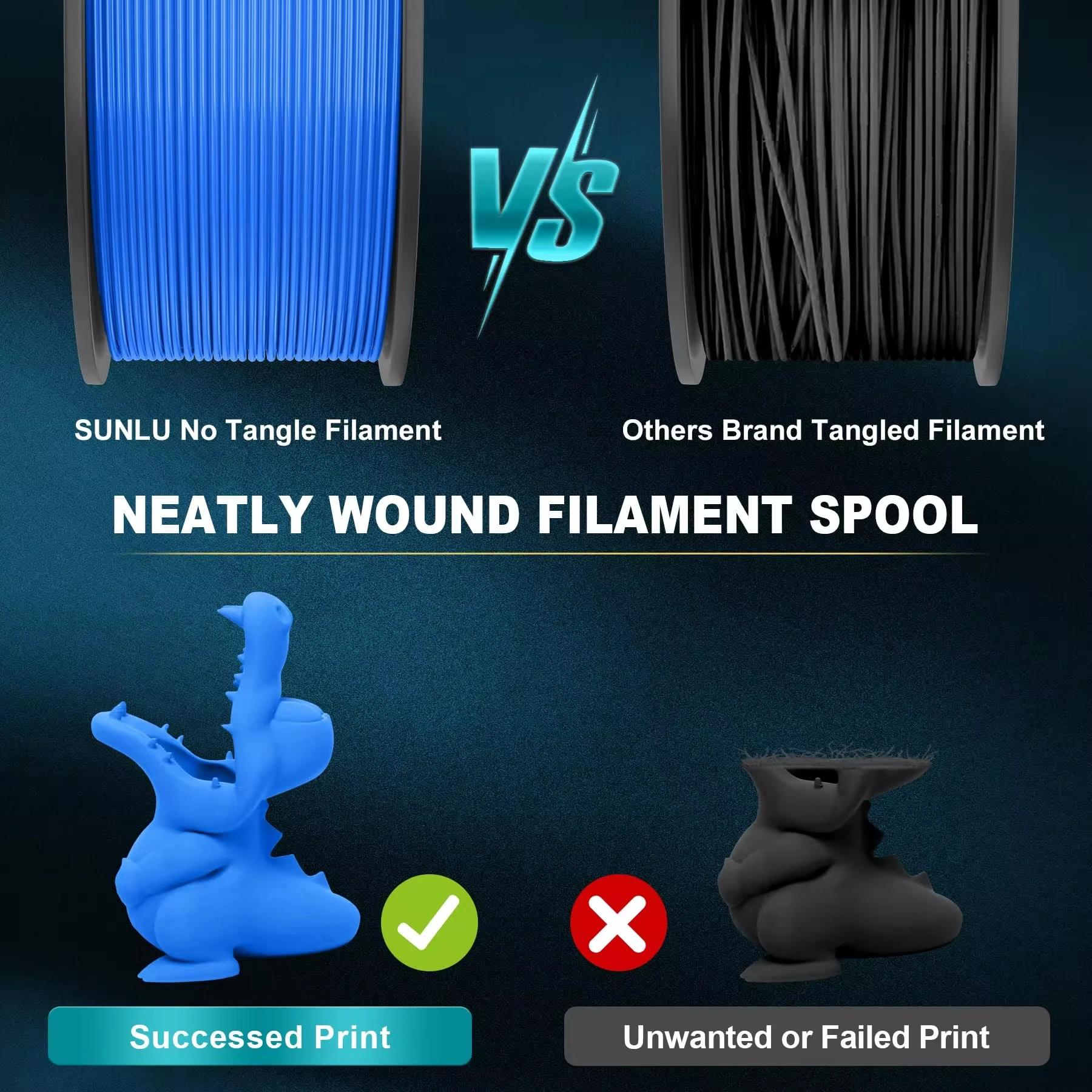 SUNLU 5KG PLA Matte 3D Printer Filament 1.75mm 1KG/Roll Frosted Texture Neatly Wound For FDM 3D Printing Filaments Fast Ship