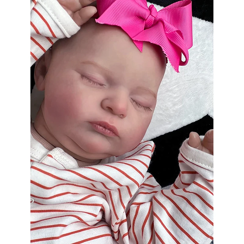 

NPK 48cm Reborn Dolls Realisitc Soft Silicone Vinyl Real Looking Newborn Laura Reborn Baby Boy Girls Dolls Hand-Painted Hair