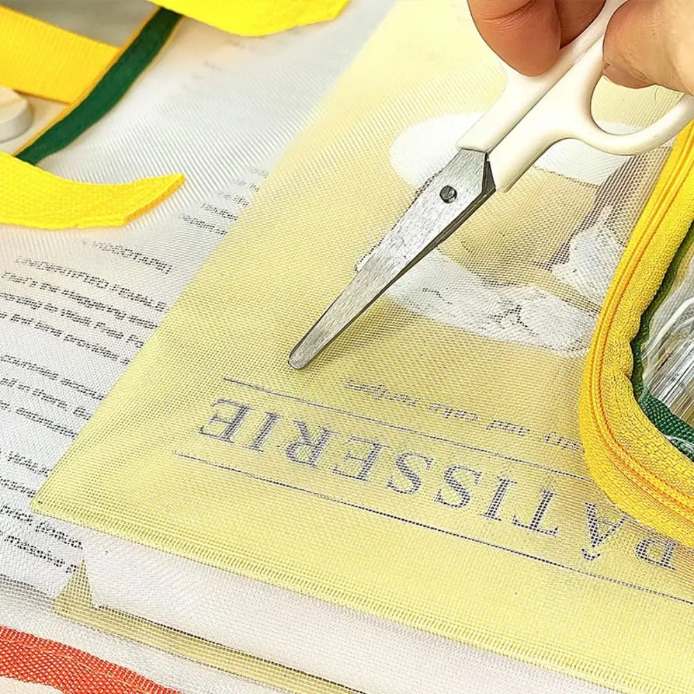 

with Zipper and Handle Project Bag Mesh Large Capacity Mesh Art Bag Waterproof Multifunctional Storage Bag Office Supplies