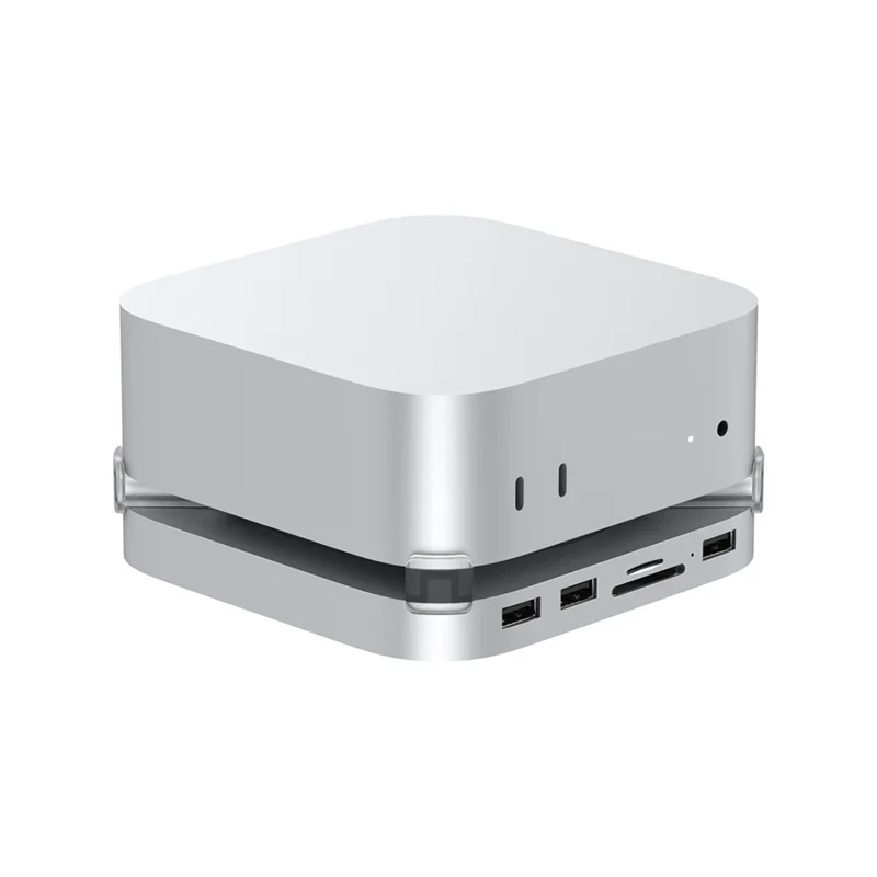 

Qy-For Mac Mini USB C Hub With M.2 SSD Enclosure For Mac Mini M4/M4 Pro Stand Type-C Dock Station USB3.2 SD/TF4.0