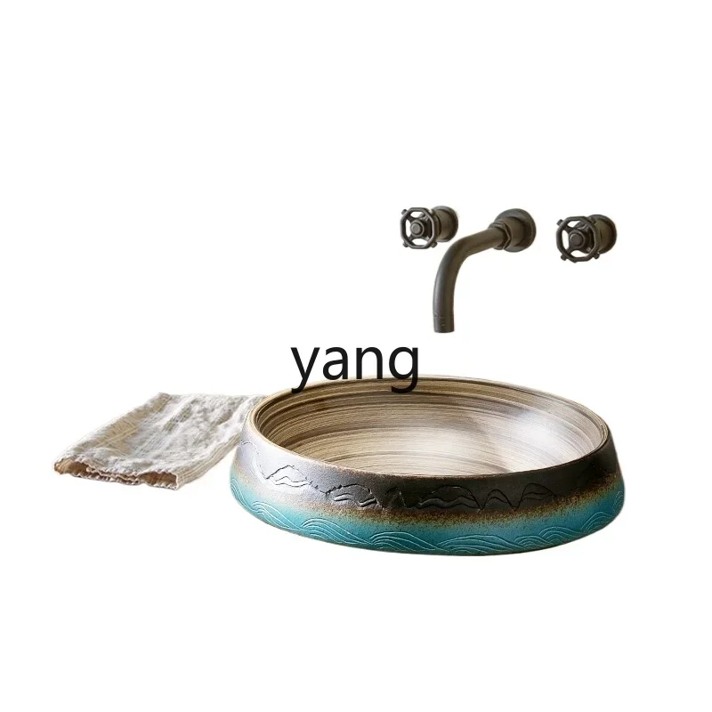 

Yjq retro under-stage hand washing, face washing, bathroom basin, round home bed and breakfast