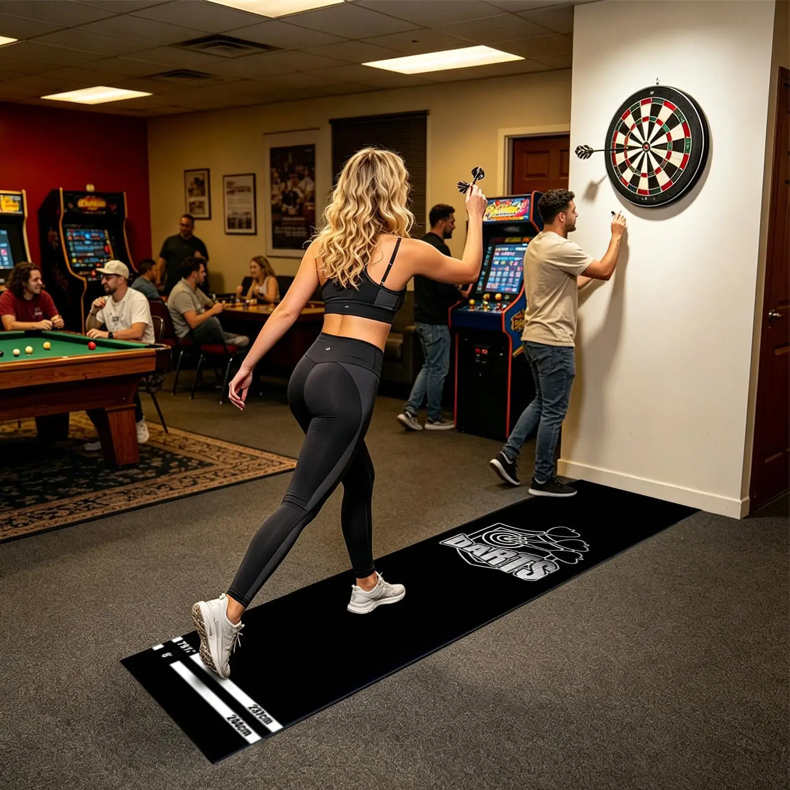 

Dart Rug 118x13 Inch Professional Non-slip Rubber Dart Floor Protector For Indoor Basement Game Room Office Breakroom Bar Club