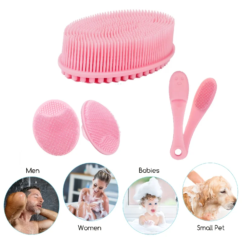 

1Set Bath Brush Baby Silicone Shampoo Bath Silicone Bath Brush Cleansing Massage Full Body Scrub