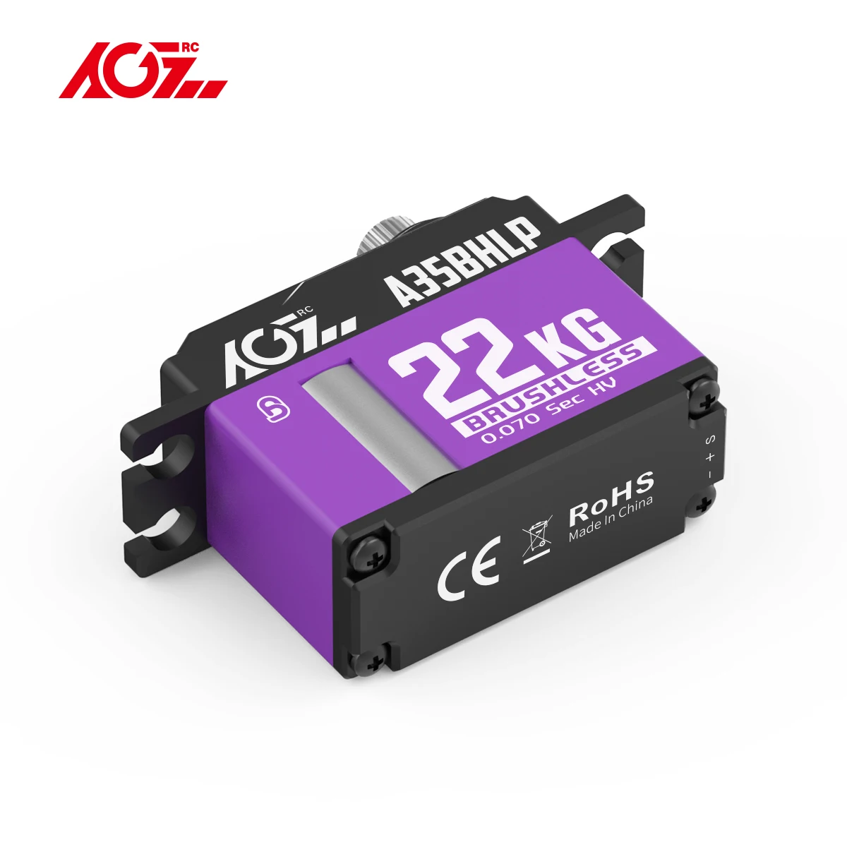 AGFRC Brushless 22KG Ultra Torque Mid Size Servo A35BHLP for 1/12 Scale RC Cars, 380-500 Size Helicopter Cyclic