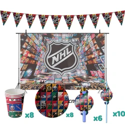 Ice Hockey Birthday Party Decorations Ice Sports Theme Supplys Banner Cups Plates for Kids