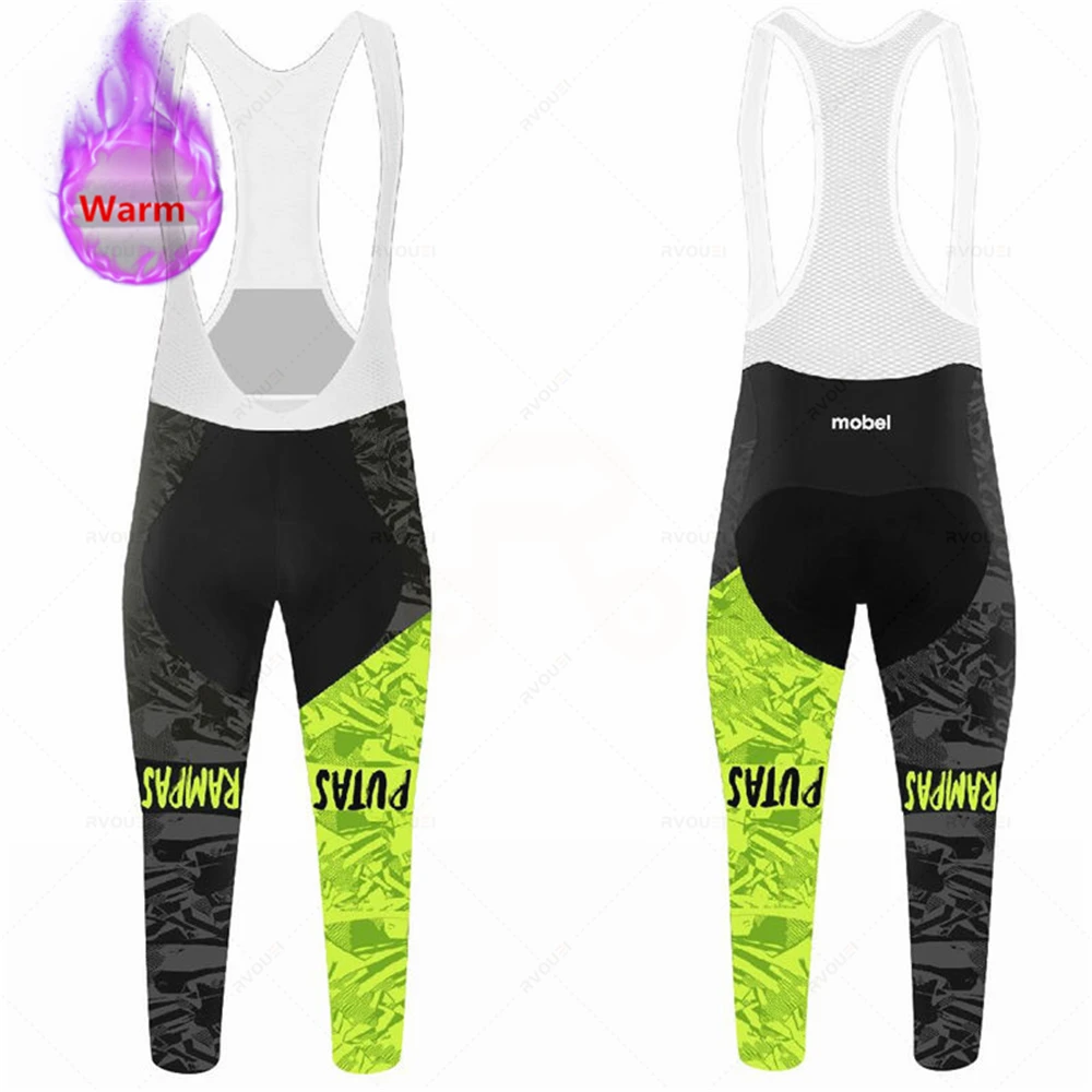 2022 Bicicleta Pants Winter Fleece Thermal Cycling Tights Men Bicycle Bib Pants Windproof Bike Long Trousers with 19D Gel Padded