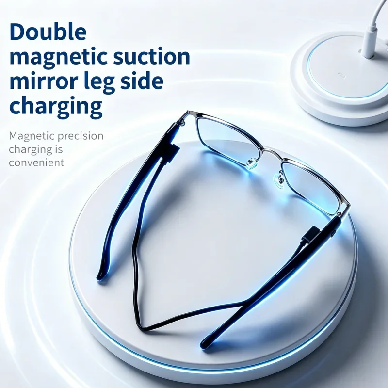 

Dual Touch Call Wireless Bluetooth Headset AI Smart Glasses Metal Frame Color Changing Lenses Ultra Comfort Men or Women